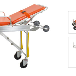 Brancard pour ambulance pliable avec matelas sur roulette